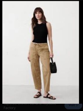 Banana Republic Tan Drawstring Tapered Track Pants